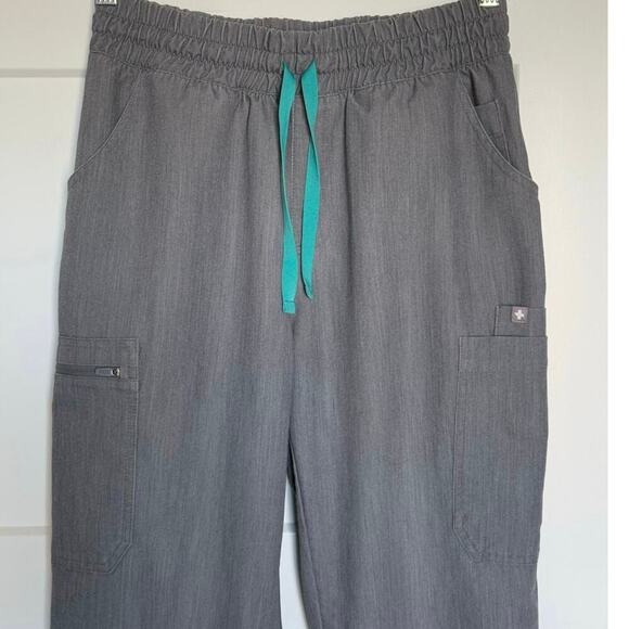 FIGS High Waisted Yola Skinny Scrub Pant Womens Small Dark Grey - Picture 3 of 9